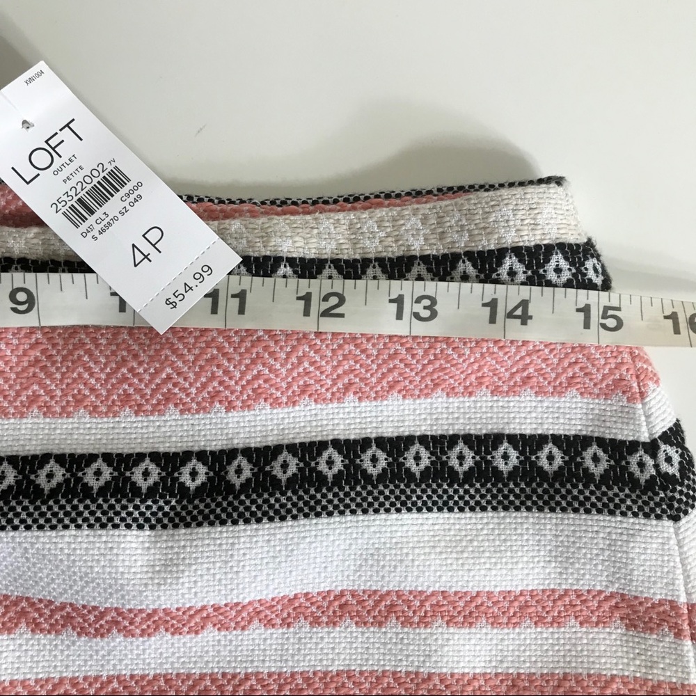 LOFT Petite Striped Tweed Mini Skirt Sz 4P - Picture 6 of 7